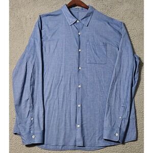 Lululemon Men's Size 2XL XXL Blue Long Sleeve Button Up Commission Shirt